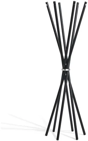 Møbel Copenhagen Coat Garderobenständer aus schwarz lackierter Esche/poliertem Aluminium